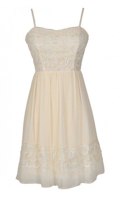 Best Days Ahead Lace and Chiffon Dress in Cream